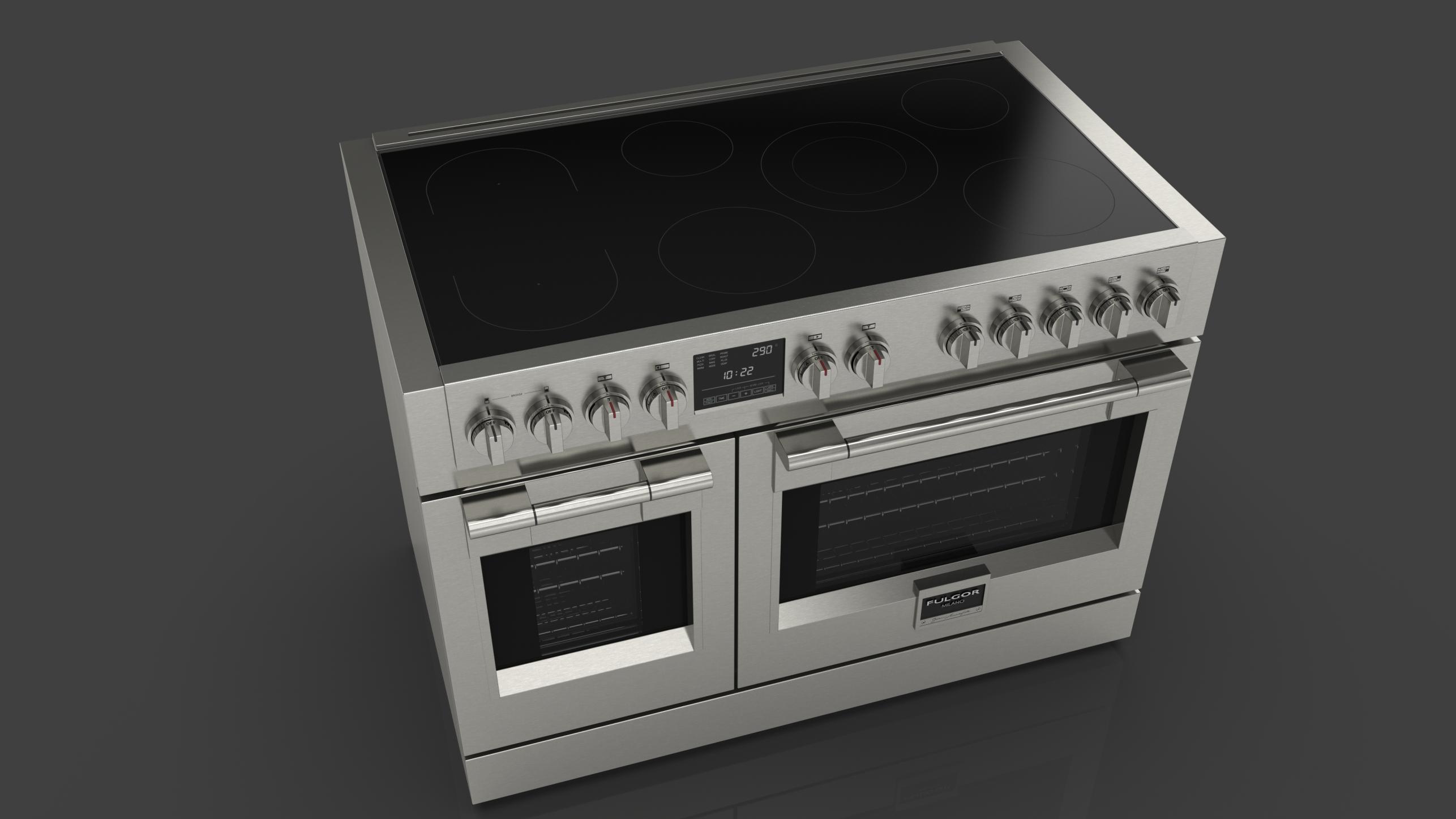 SOFIA 48” PRO INDUCTION RANGE ALL GLASS Fulgor Milano